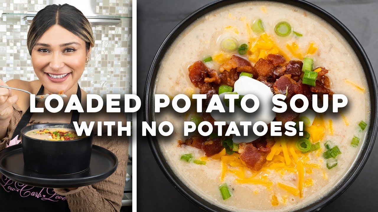 Potatoless Loaded Potato Soup I Keto I Low Carb I Gluten Free
