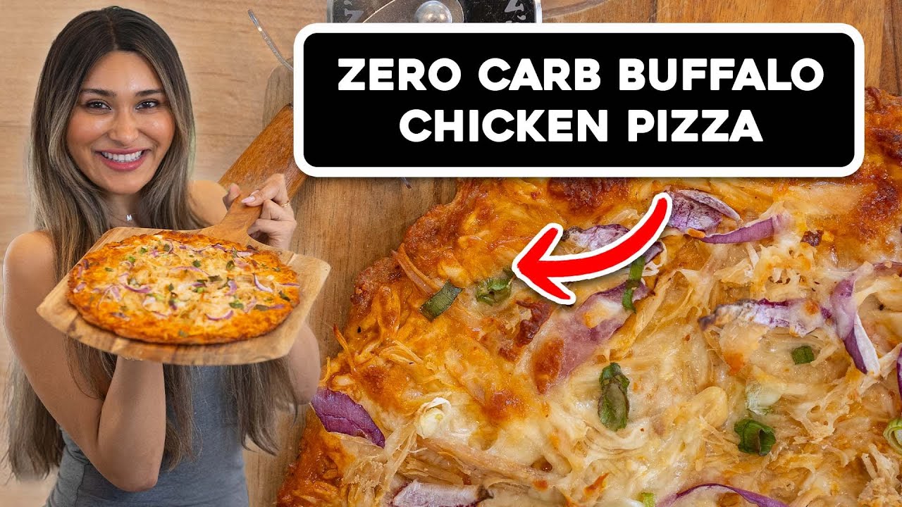 Zero Carb Crust Buffalo Chicken Pizza | Low Carb | Weight Loss