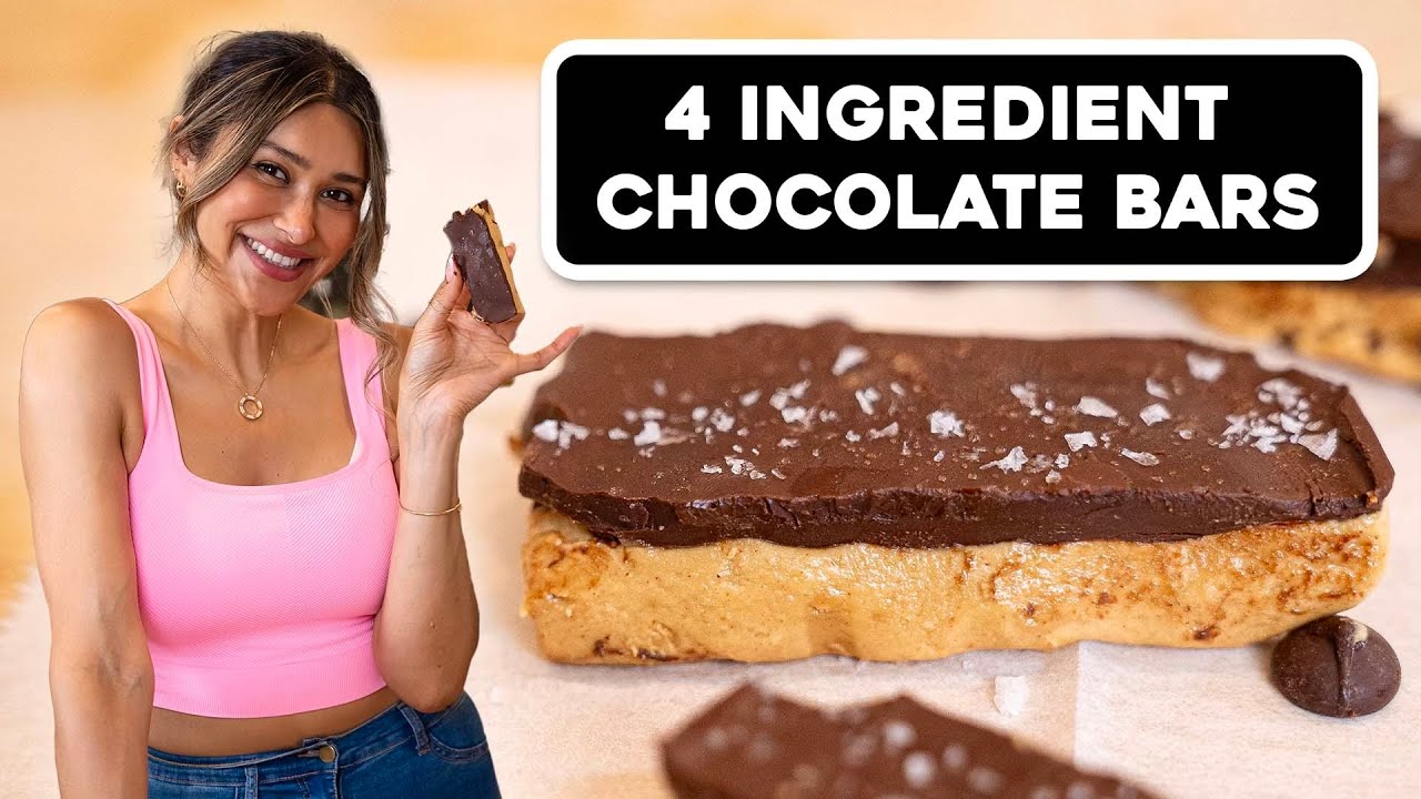 4 Ingredient Chocolate Bars?! Sugar Free + High Protein!